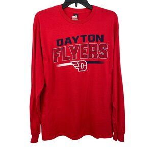 Dayton Flyers Red Long-Sleeve Crewneck Shirt Gildan Mens Size Medium UD